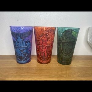 Silver Buffalo Harry Potter house crests cups set of 3